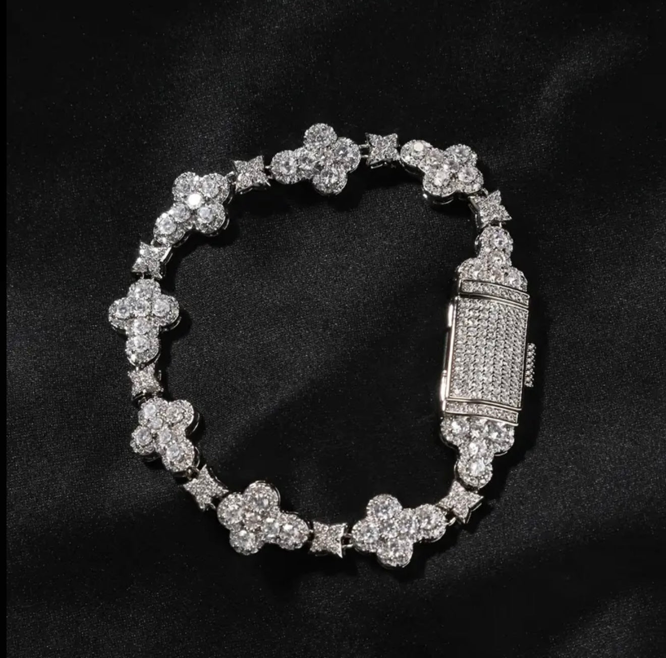 CROSS DMND CUBAN BRACELET